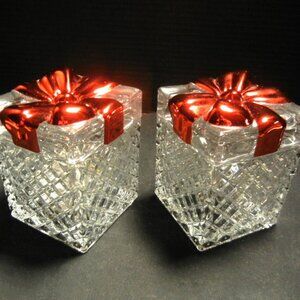 ONE  Crystal Candy Trinket Box Red Bow Lid Fairy Lights NO BUNDLING